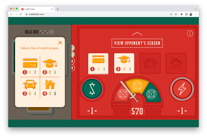 Interactive credit clash answer key