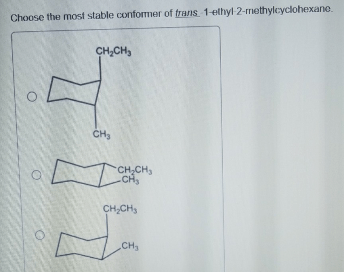 Cis 1 ethyl 2 methylcyclohexane