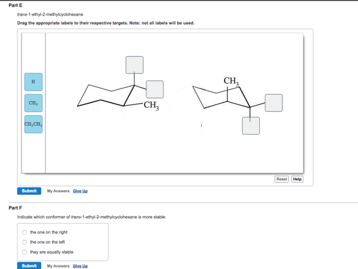 Ethyl cis methylcyclohexane chair draw stable structure two methyl socratic conformer interaction severe notice there first