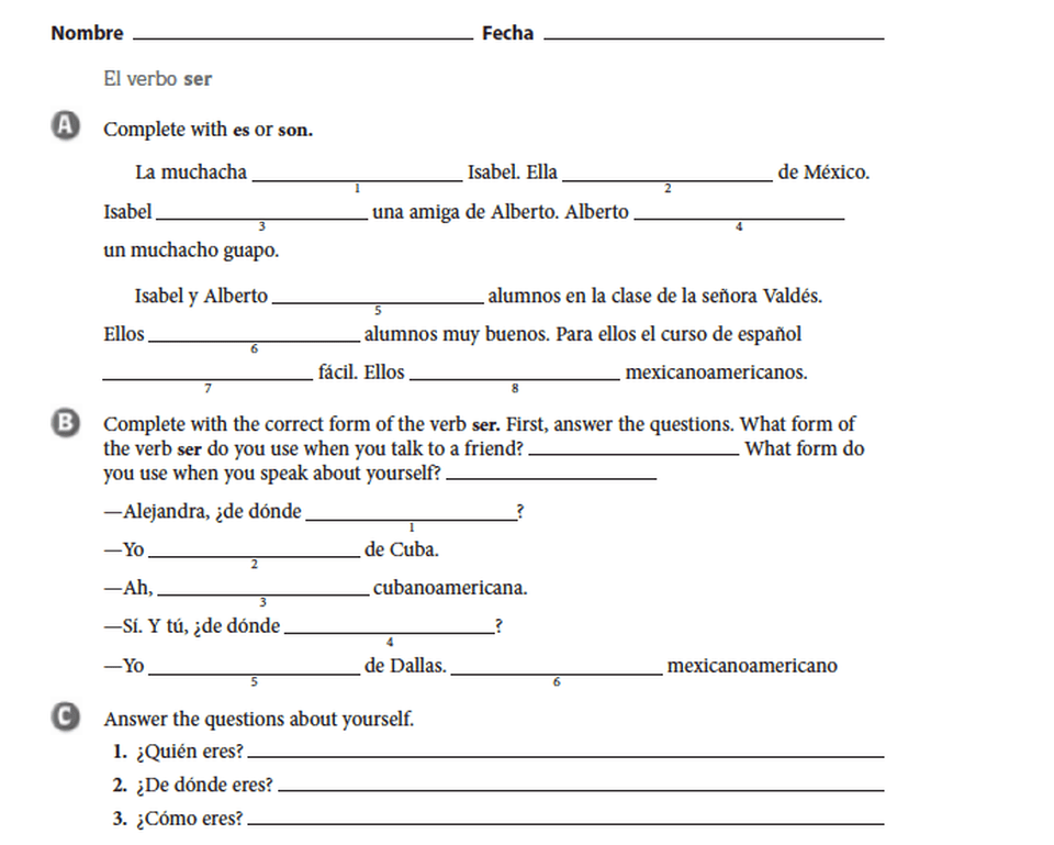 En espanol 1 workbook answers