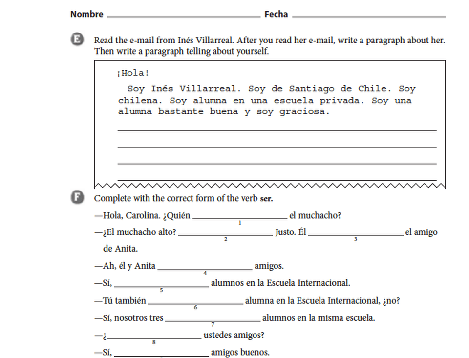 En espanol 1 workbook answers